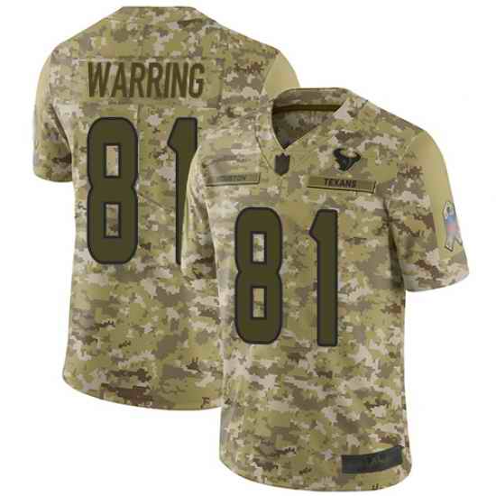Texans 81 Kahale Warring Camo Men Stitched Football Limited 2018 Salute To Service Jersey